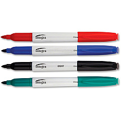 Integra Bullet Tip Dry-erase Whiteboard Marker Set Assorted Ink - Alcohol Based - Assorted Barrel - Fiber Tip - 4 / Set (01019)