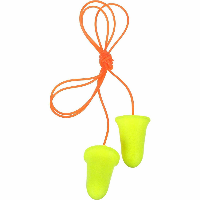 3M E-A-R soft FX Corded Earplugs Noise Protection - Foam, Polyurethane - Yellow - Disposable, Corded - 2/Pair - 1 Box (3121260)