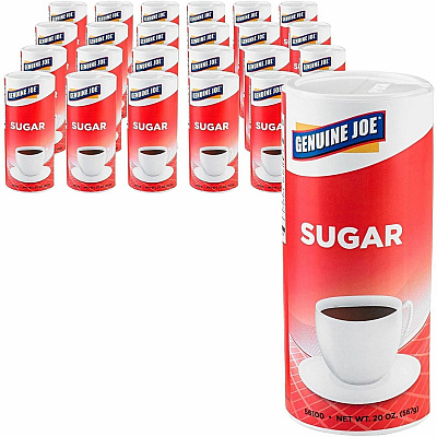 Genuine Joe Sugar 20 oz (567 g) - Natural Sweetener - 3/Pack - 8 / Carton (GJO56100CT)