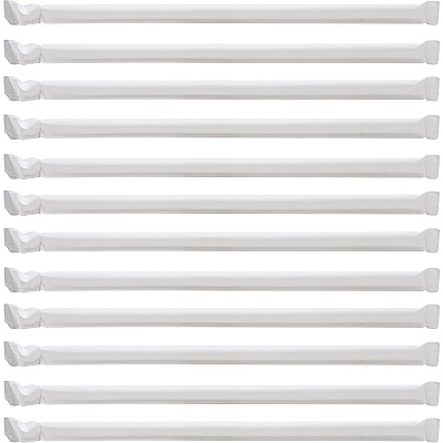 Genuine Joe Jumbo Translucent Straight Straws 7.8" Length - Clear - 500/Box - 12 / Carton (GJO58925CT)