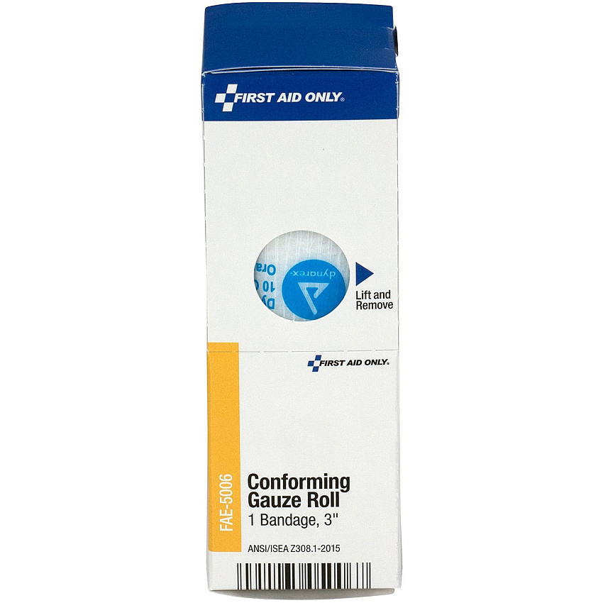 First Aid Only 3" Gauze Roll Bandage - 3" Width x 12 ft Length - White - 1 Box (FAE5006)