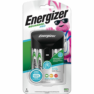 Energizer Recharge Pro AA/AAA Battery Charger 3 Hour Charging - Supports 4 Batteries - Battery Size: AA, AAA - LED Indicator - 1 Each (CHPROWB4)