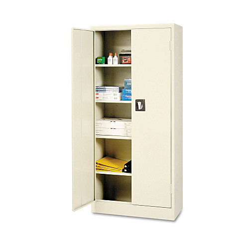 Alera Space Saver Storage Cabinet, Four Shelves, 30w x 15d x 66h, Putty (ALECM6615PY)