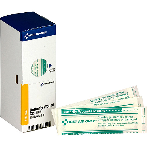 First Aid Only Butterfly Wound Closure Bandages White - 10 / Box (FAE5010)