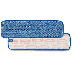 Rubbermaid Commercial Hygen 18" Microfiber Wet Pad 5.2" Width x 18" Length - Durable - MicroFiber - Blue - 1 Each (Q410BL)