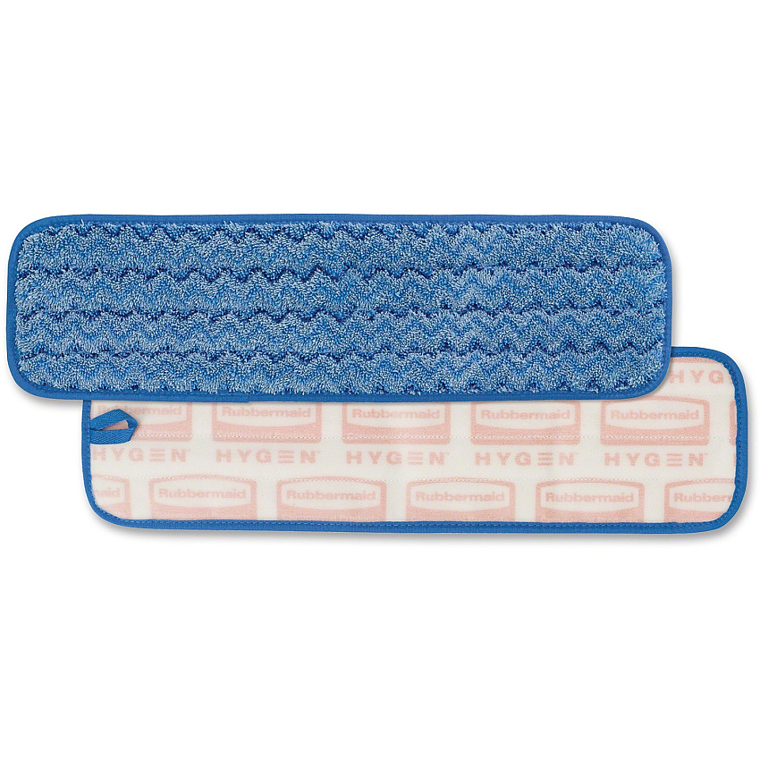 Rubbermaid Commercial Hygen 18" Microfiber Wet Pad 5.2" Width x 18" Length - Durable - MicroFiber - Blue - 1 Each (Q410BL)