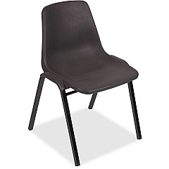 Lorell Molded Stacking Chairs Black Seat Color - Polypropylene Seat Material - Black Back Color - Polypropylene Back Material - Black, Powder Coated Frame Color - Metal Frame Material - Arched Base - 1 Carton (LLR85567)
