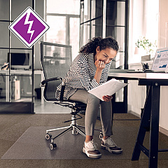 Floortex Computex® Anti-Static Standard Pile Carpet PVC Rectangular Chair Mat Carpet, Electrical Equipment, Home, Office - 60" Length x 48" Width x 0.110" Depth x 0.110" Thickness - Rectangular - Polyvinyl Chloride (PVC), Vinyl - Clear - 1 (3115226EV) Floortex Computex® Anti-Static Standard Pile Carpet PVC Rectangular Chair Mat Carpet, Electrical Equipment, Home, Office - 60" Length x 48" Width x 0.110" Depth x 0.110" Thickness - Rectangular - Polyvinyl Chloride (PVC), Vinyl - Clear - 1 (3115226EV)