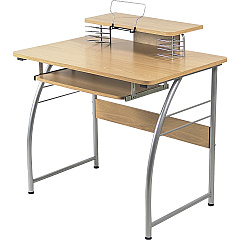 Lorell Computer Desk with Upper Shelf Laminated Rectangle Top - 23.60" Table Top Width x 35.40" Table Top Depth - 35.20" Height - Computer, Tablet, Laptop, Document, File, CD/DVD, Accessories - Assembly Required - Maple - Metal - Steel Frame Ma (LLR14337) Lorell Computer Desk with Upper Shelf Laminated Rectangle Top - 23.60" Table Top Width x 35.40" Table Top Depth - 35.20" Height - Computer, Tablet, Laptop, Document, File, CD/DVD, Accessories - Assembly Required - Maple - Metal - Steel Frame Ma (LLR14337)