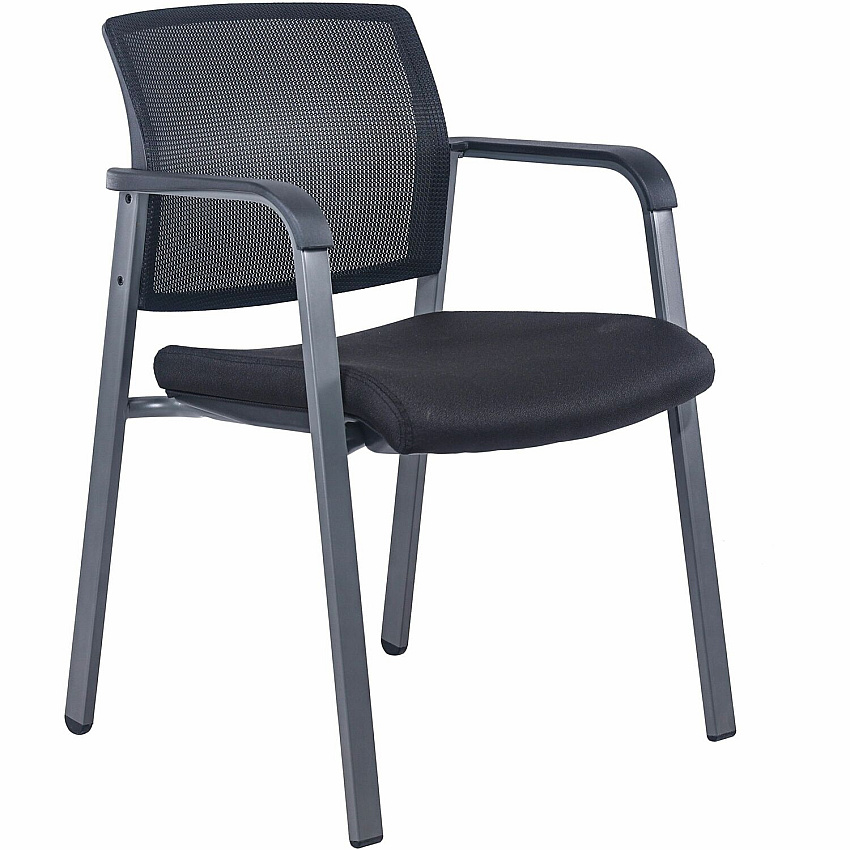 Lorell Mesh Back Guest Chair Black Seat Color - Fabric Seat Material - Black Back Color - Mesh Back Material - 1 Each (LLR30956)
