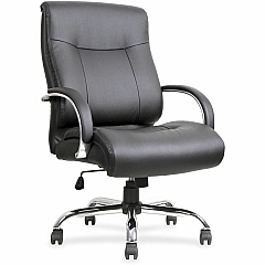 Lorell Deluxe Big & Tall Chair Black Seat Color - Bonded Leather Seat Material - Black Back Color - Bonded Leather Back Material - 5-star Base - Black - 1 Each (LLR40206)