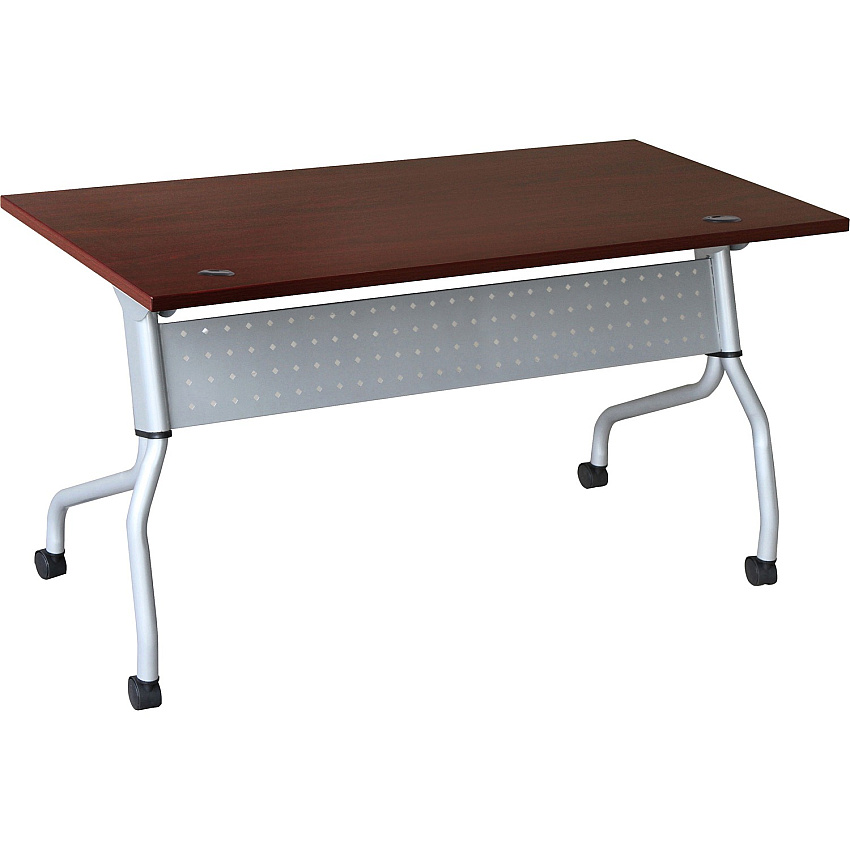 Lorell Flip Top Training Table Rectangle Top - Four Leg Base - 4 Legs - 23.60" Table Top Width x 60" Table Top Depth - 29.50" Height x 59" Width x 23.63" Depth - Training - Assembly Required - Mahogany - Nylon - Melamine Top Material - 1 Each (LLR60717)