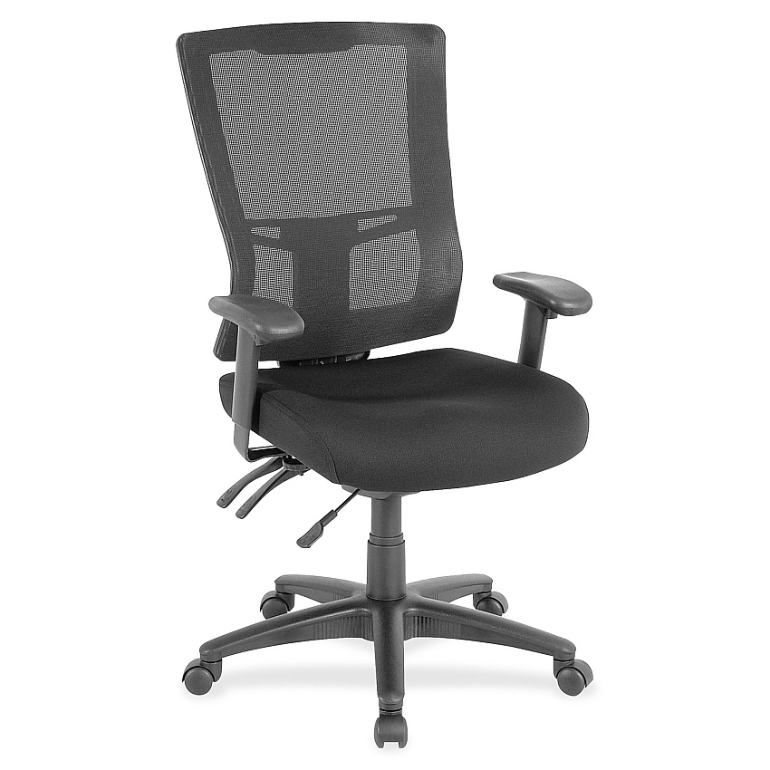 Lorell Mesh High-Back Office Chair Black Seat Color - Fabric Seat Material - Black Back Color - Nylon Back Material - 5-star Base - Black - 1 Each (LLR85561)