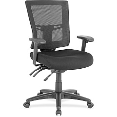 Lorell Mid-back Mesh Office Chair Black Seat Color - Fabric Seat Material - Black Back Color - Nylon Back Material - 5-star Base - Black - 1 Each (LLR85563)