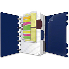 TOPS Versa Crossover Ruled Spiral Notebook 60 Sheets - Spiral - 24 lb Basis Weight - 6" x 9" Sheet Size - Navy Poly Cover - Repositionable, Pocket, Micro Perforated - 1 Each (25635)