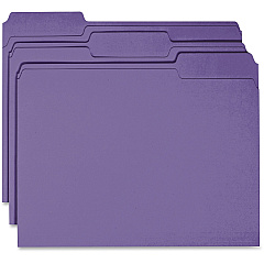 Business Source 1/3 Tab Cut Recycled Top Tab File Folder 11 pt. - Purple - 10% Recycled - 100 / Box (BSN44106) Business Source 1/3 Tab Cut Recycled Top Tab File Folder 11 pt. - Purple - 10% Recycled - 100 / Box (BSN44106)