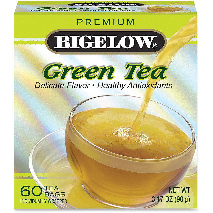 Bigelow&reg; Blend Green Tea Bag Green Tea Bag 3.2 oz Per Box - 60 - 60 / Box (00450)