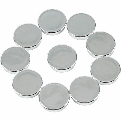 MasterVision Planning Board Magnets 1" Diameter - Round - 10 / Pack - Silver (IM130809)