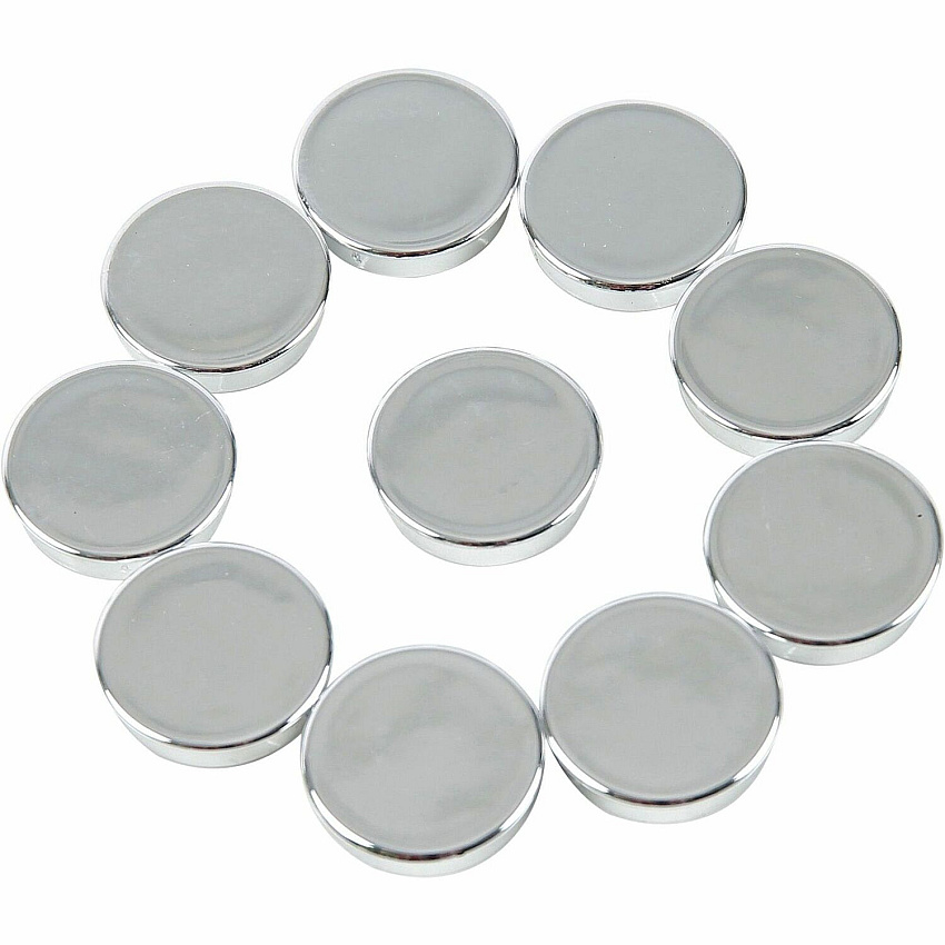 MasterVision Planning Board Magnets 1" Diameter - Round - 10 / Pack - Silver (IM130809)
