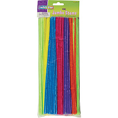 Creativity Street Jumbo Chenille Pipe Cleaners Craft Project, Classroom - 12" Height x 0.25" Width x 236.2 mil Thickness x 15" Length - Neon - Polyester - 1 Pack (711004)