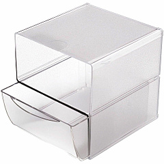 Deflecto Stackable Cube Organizer 1 Drawer(s) - 6" Height x 6" Width x 7.20" Depth - Stackable, Removable Drawer, Removable Divider, Sturdy - Clear - Plastic - 1 Each (350801) Deflecto Stackable Cube Organizer 1 Drawer(s) - 6" Height x 6" Width x 7.20" Depth - Stackable, Removable Drawer, Removable Divider, Sturdy - Clear - Plastic - 1 Each (350801)