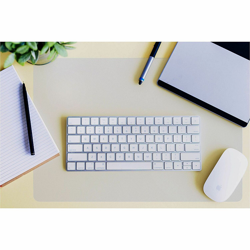 Floortex Desktex&reg; Polycarbonate Desk Pad 20" x 36" Rectangular - 20" Width x 36" Length x 0.03000" Depth - Clear Backing - Polycarbonate - Clear - TAA Compliant - 1 Each (DE2036RA)
