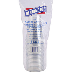 Genuine Joe 10 oz Clear Plastic Cups 10 fl oz - Clear - Plastic - Cold Drink, Beverage - 25 / Pack (GJO58232)