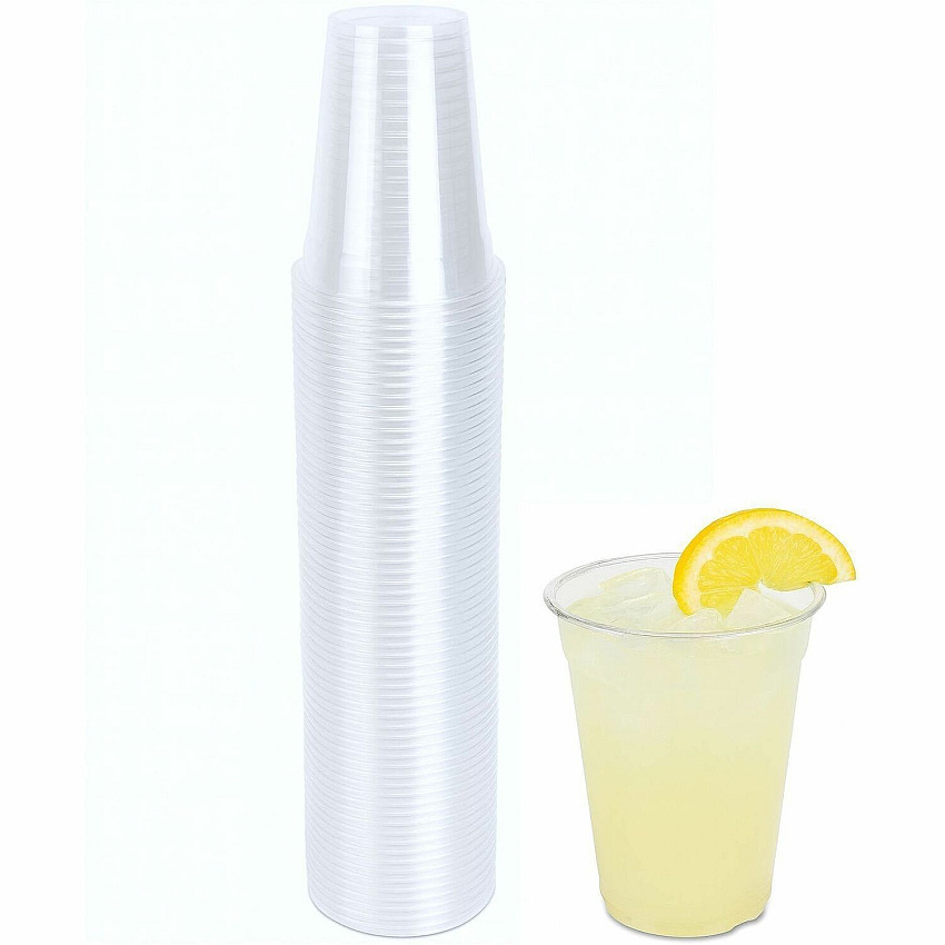 Genuine Joe 9 oz Clear Plastic Cups 9 fl oz - Clear - Plastic - Cold Drink, Beverage - 50 / Pack (GJO58233)