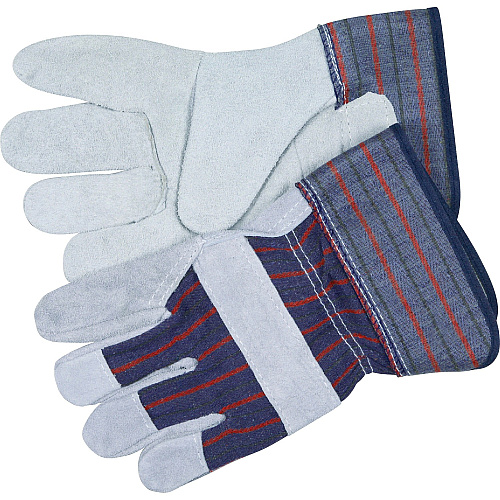 MCR Safety Leather Palm Economy Safety Gloves X-Large Size - Leather - Blue - For Assembling, Construction, Landscape - 12 / Dozen (CRW12010XL)