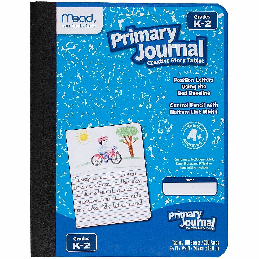 Mead K-2 Classroom Primary Journal 100 Sheets - 7 1/2" x 9 4/5" Sheet Size - Assorted Cover - 1 Each (09554)