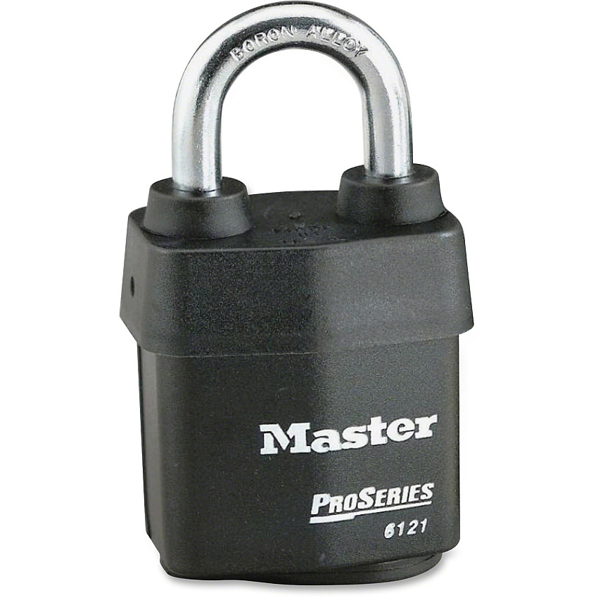 Master Lock Pro Series Rekeyable Padlock Keyed Different - 0.31" Shackle Diameter - Cut Resistant, Pry Resistant, Weather Resistant - Steel - Black - 1 Each (6121D)