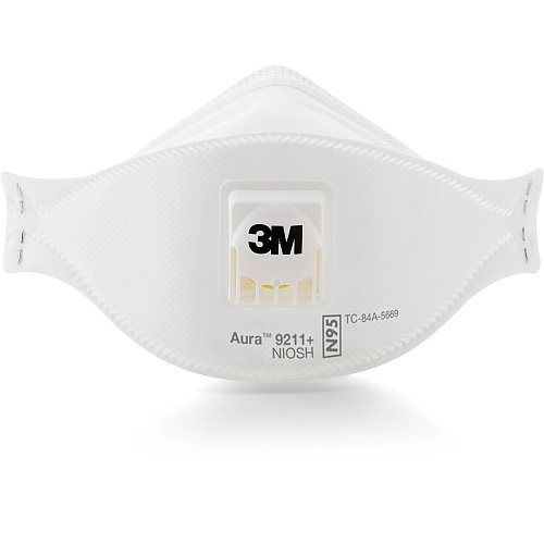 3M Aura Particulate Respirator Particulate, Dust, Fog Protection - White - Comfortable, Adjustable Nose Clip, Disposable, Lightweight, Exhalation Valve, Collapse Resistant - 1 Box (9211PLUS)
