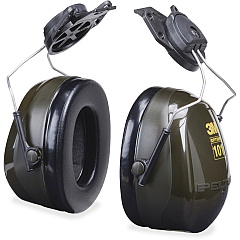 3M Optime Optime Earmuff Cap-Mount Headset Noise Protection - Foam, ABS Plastic, ABS Plastic - Black - Comfortable, Noise Reduction - 1 Each (H7P3E)