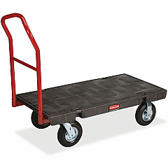 Rubbermaid Commercial Heavy-duty Platform Truck Push Handle Handle - 1000 lb Load Capacity - 4 Casters - Resin, Metal, High-density Polyethylene (HDPE) - 48" Length x 24" Width - Steel Frame - Black - 1 Each (443600BLA) Rubbermaid Commercial Heavy-duty Platform Truck Push Handle Handle - 1000 lb Load Capacity - 4 Casters - Resin, Metal, High-density Polyethylene (HDPE) - 48" Length x 24" Width - Steel Frame - Black - 1 Each (443600BLA)
