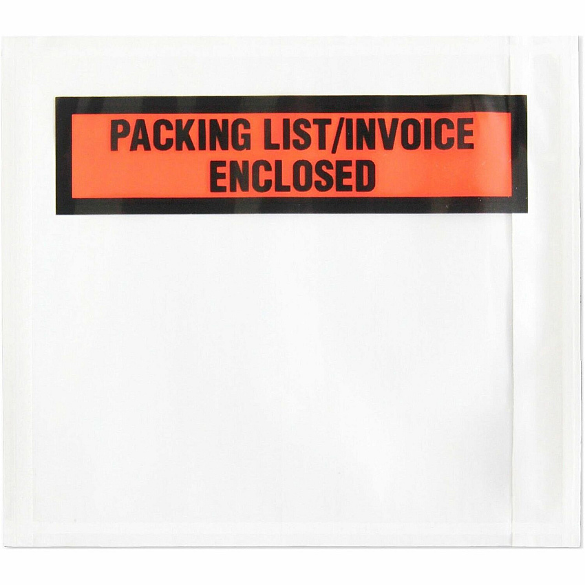 Sparco Pre-Labeled Waterproof Packing Envelopes Packing List - 4 1/2" Width x 5 1/2" Length - Self-adhesive Seal - White - Low Density Polyethylene (LDPE) - 1000 / Box (41926)