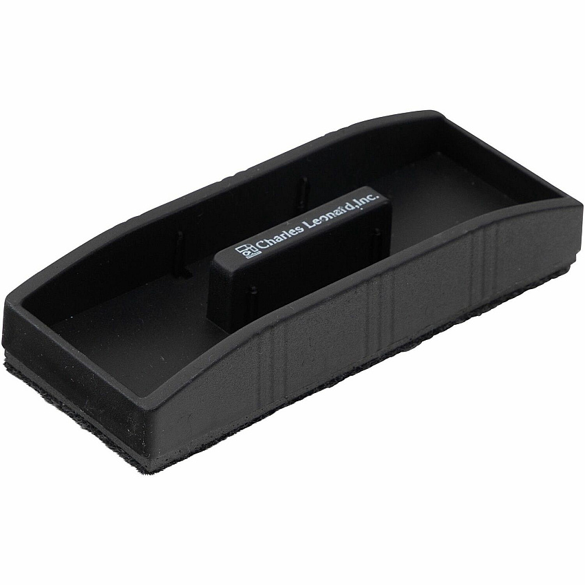 Charles Leonard Magnetic Whiteboard Eraser 2" Width x 5" Length - Used as Mark Remover - Built-in Marker Storage, Magnetic - Black - 1 Each (74530)