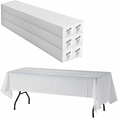 Genuine Joe Banquet-Size Plastic Tablecover 300 ft Length x 40" Width - Plastic - White - 6 / Carton (GJO10324CT) Genuine Joe Banquet-Size Plastic Tablecover 300 ft Length x 40" Width - Plastic - White - 6 / Carton (GJO10324CT)