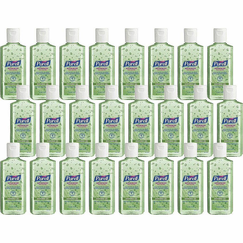 PURELL&reg; Hand Sanitizer Gel Floral Scent - 4 fl oz - Squeeze Bottle Dispenser - Kill Germs - Hand - Moisturizing - Green - Non-sticky, Residue-free, Moisturizing - 24 / Carton (963124CT)