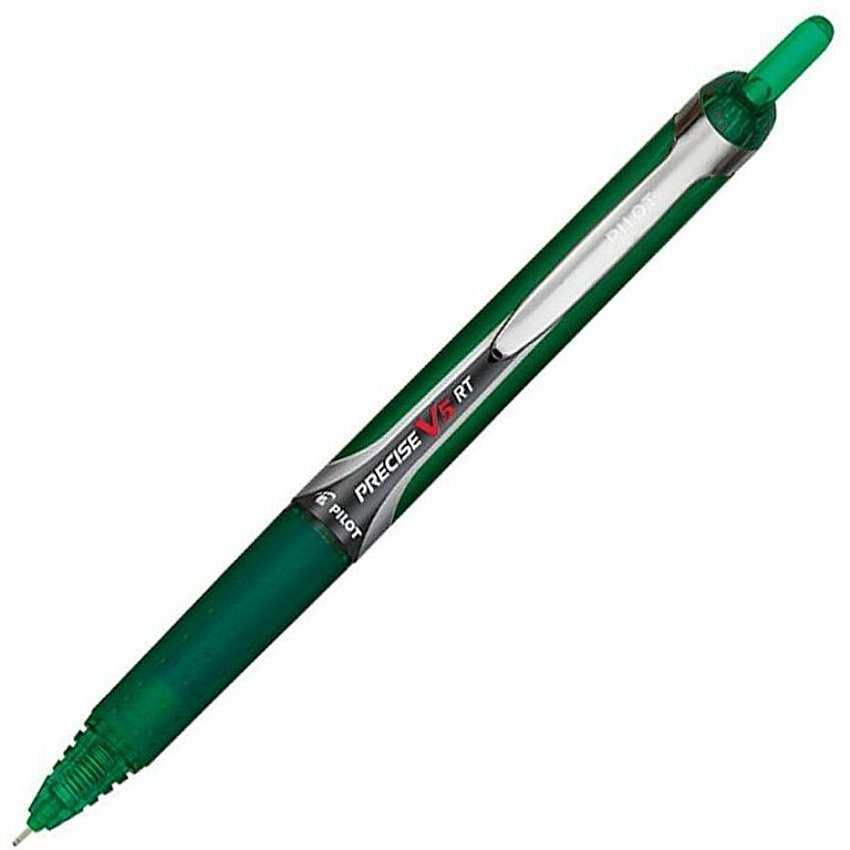 Pilot Extra-Fine Premium Retractable Rolling Ball Pens 0.5 mm Extra Fine Pen Point - Refillable - Retractable - Green Ink - Liquid - Green Barrel - Writing - 12 / Dozen (26065DZ)