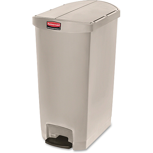 Rubbermaid Commercial Slim Jim 18G End Step Container 18 gal Capacity - 30.8" Height x 14.7" Width - Resin, Poly, Plastic - Beige - 1 Each (1883551)