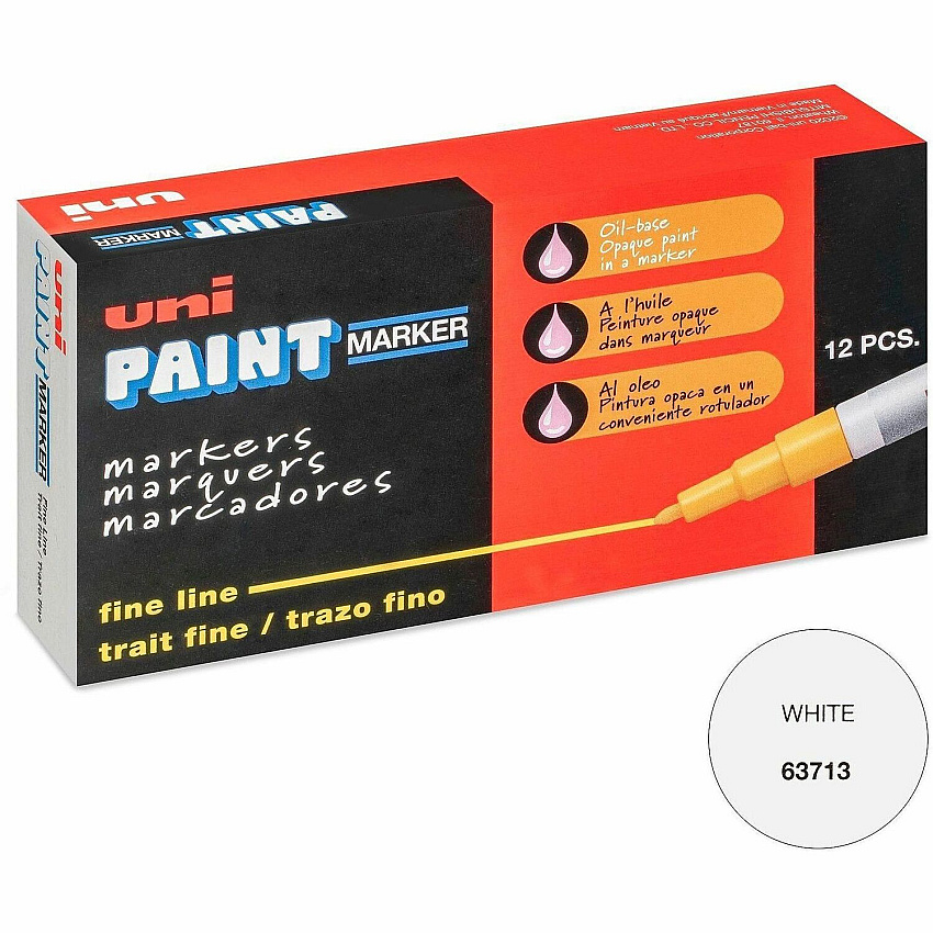 uni-ball uniball™ Uni-Paint PX-21 Oil-Based Marker White Ink - Oil Based - 12 / Dozen (63713DZ)