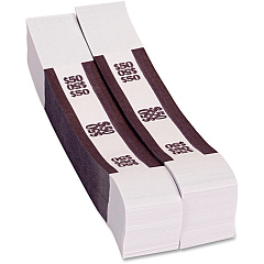 PAP-R Currency Straps 1.25" Width - Self-sealing, Self-adhesive, Durable - 20 lb Basis Weight - Kraft - White, Violet - 1000 / Pack (400075)