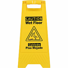 Genuine Joe Universal Graphic Wet Floor Sign English, Spanish - Print/Message "Wet Floor" - Foldable - Yellow - 1 Each (GJO85117) Genuine Joe Universal Graphic Wet Floor Sign English, Spanish - Print/Message "Wet Floor" - Foldable - Yellow - 1 Each (GJO85117)