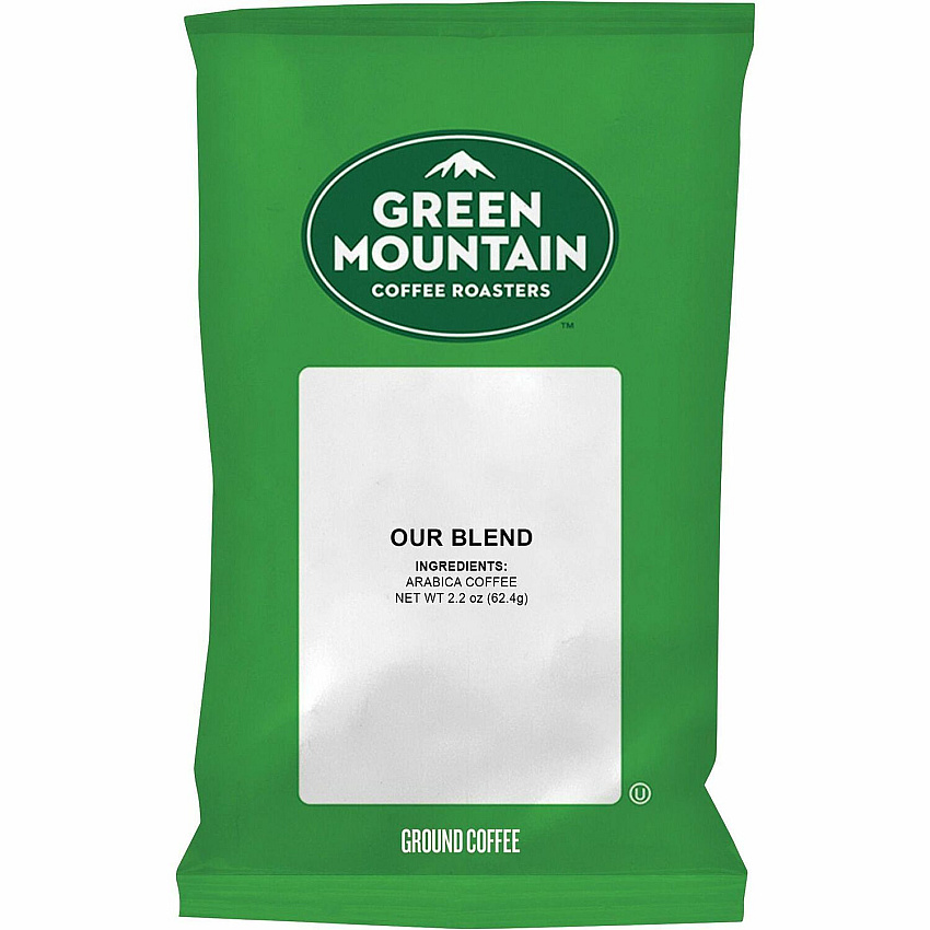 Green Mountain Coffee Roasters Ground Our Blend Coffee Regular - Light/Mild - 2.2 oz Per Packet - 100 Packet - Ground - House Blend - 100 / Carton (4332)