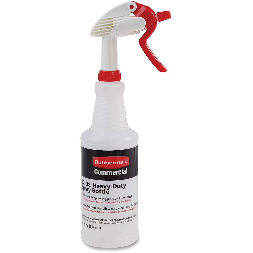 Rubbermaid Commercial Trigger Spray Bottle Suitable For Cleaning - Heavy Duty - 9.6" Height x 3.4" Width - Clear - 1 Each (9C03060000)