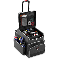 Rubbermaid Commercial Small Executive Quick Cart Telescopic Handle - 30 lb Load Capacity - Aluminum, Polyester, Teflon, Polypropylene - 16.50" Length x 14.30" Width x 17" Height - Dark Gray - 1 Each (1902467)