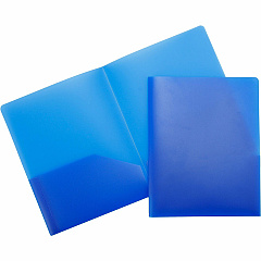 Business Source Letter Portfolio 8 1/2" x 11" - 30 Sheets Capacity - 2 Pocket - Blue - Durable, Spill Resistant, Wear Resistant, Card Holder - 1 Each (BSN20880)