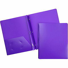 Business Source Letter Portfolio 8 1/2" x 11" - 50 Sheets Capacity - 3 x Prong Fastener - 2 Pocket - Purple - 1 Each (BSN20885)