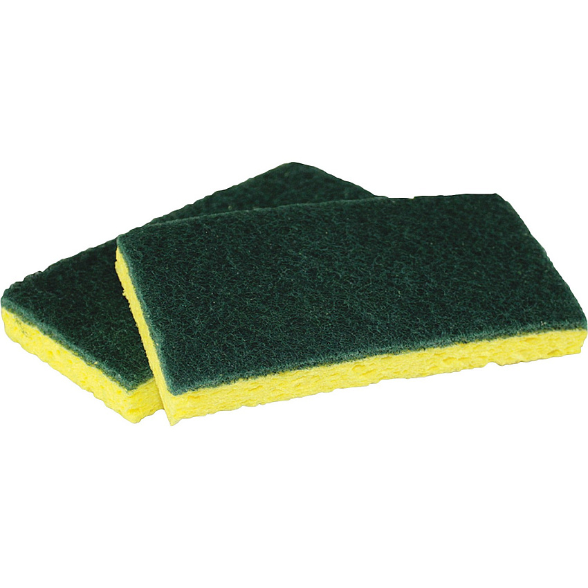 Impact Cellulose Scrubber Sponge 0.9" Height x 3.2" Width x 6.3" Length - 5 / Pack - Cellulose - Yellow, Green (7130P)