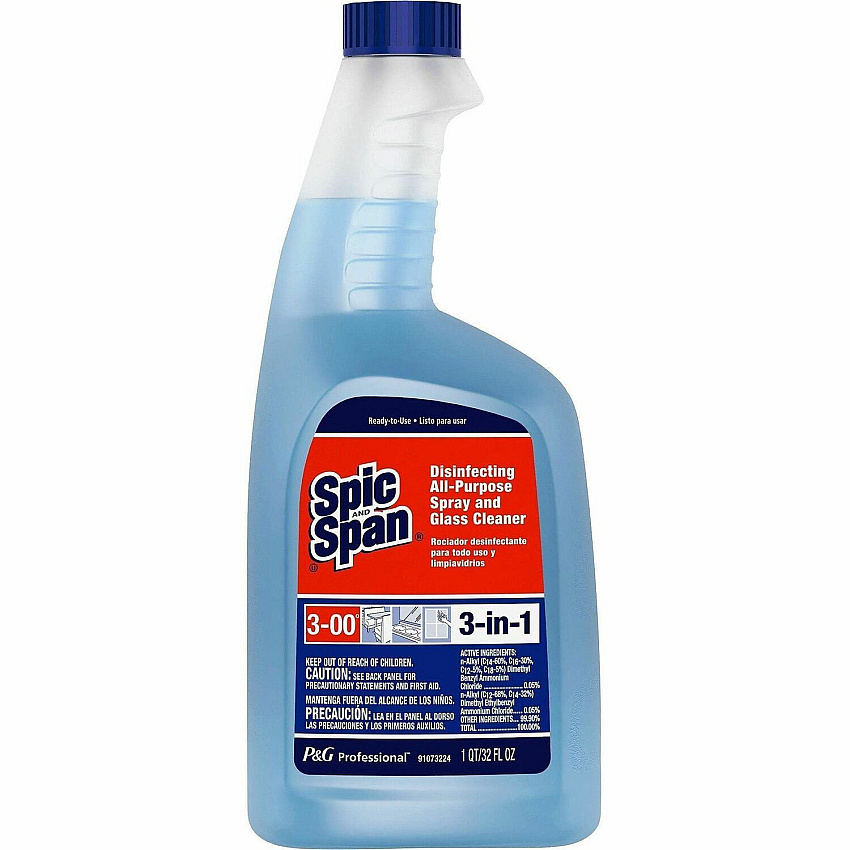 Spic and Span Disinfecting All Purpose Spray For Multipurpose - 32 fl oz (1 quart) - Fresh Scent - Recommended For: Grease Remover, Bacteria Remover, Virus Remover - Heavy Duty, Disinfectant, Anti-bacterial - Light Blue - 1 Bottle (58775)